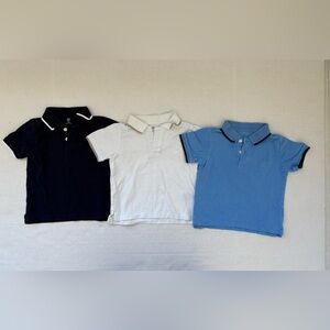 Baby Gap Set of 3 Bundle Polo Shirts Sz 2 Blue White Navy Toddler Boys Cotton